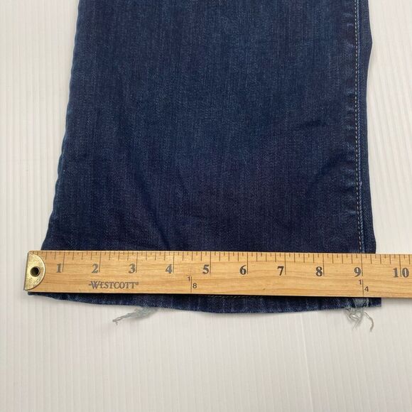 7 For All Mankind Men's Blue Jeans Size 36 Blue Breett Stretch Distressed Bottom - Picture 7 of 12